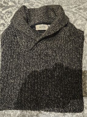Hedge Shawl Collar Black & White Knit Sweater